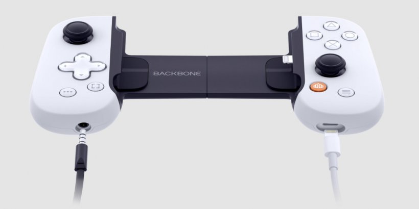 A diagram displaying the passthrough charging and headphone jack capabilities of the BackBone One