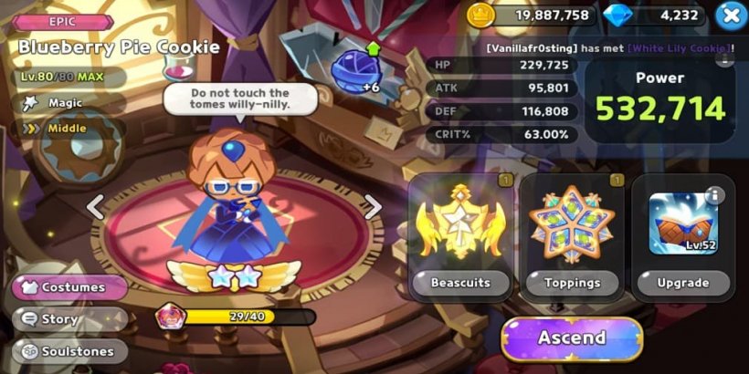 Cookie Run Kingdom: Blueberry Pie Cookie Toppings and Beascuits guide