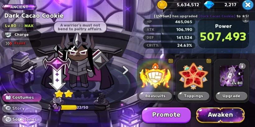 Cookie Run Kingdom: Dark Cacao Cookie Toppings and Beascuits guide