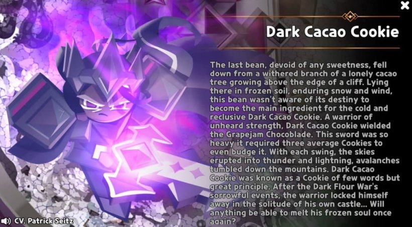 dark cacao cookie story