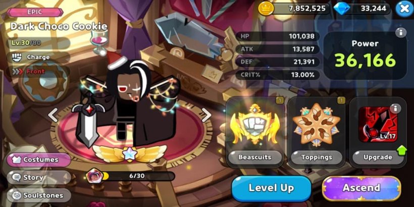 Cookie Run Kingdom: Dark Choco Cookie Toppings and Beascuits guide