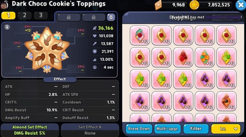 dark choco cookie toppings setup