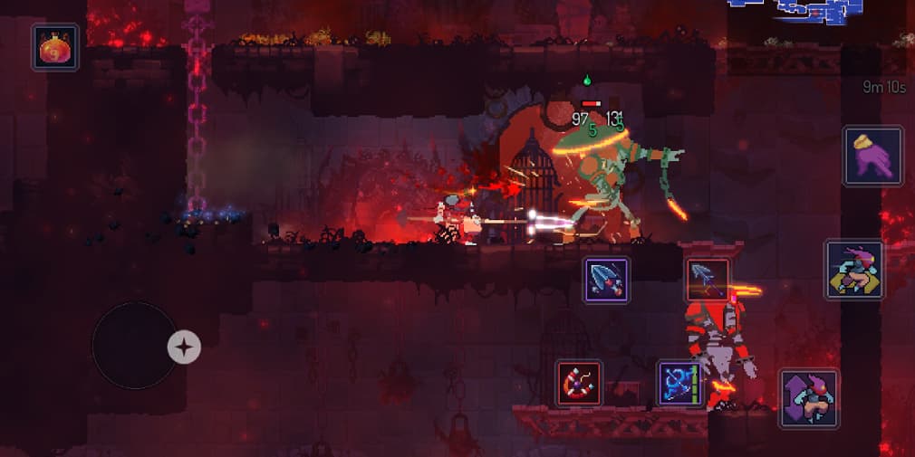 Hitting a big opponent with a spear in Dead Cells