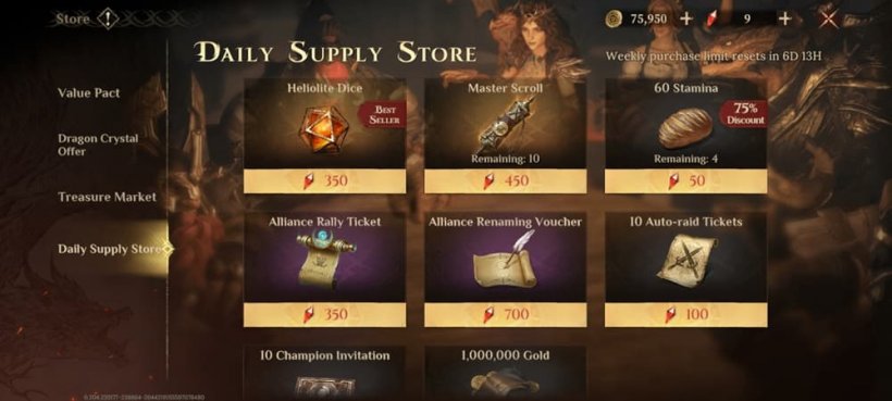 Daily Supply Shop in Dragonheir