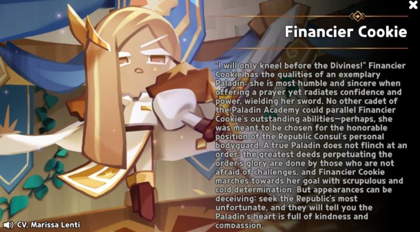 financier cookie's story