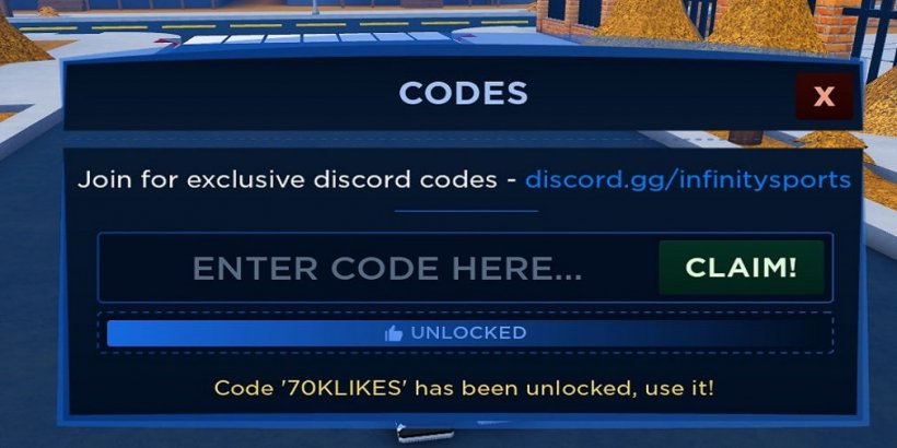 A box in Basketball Legends to enter codes