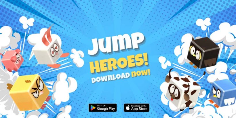 Jump Heroes lets you compete against others on an 8x8 grid in a fast-paced arcade game, out now on iOS and Android