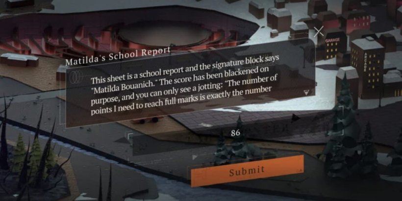 Reverse 1999 Matilda's school report quest solution