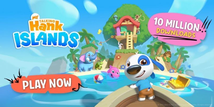 Splash for My Talking Hank: Islands celebrating 10 million downloads