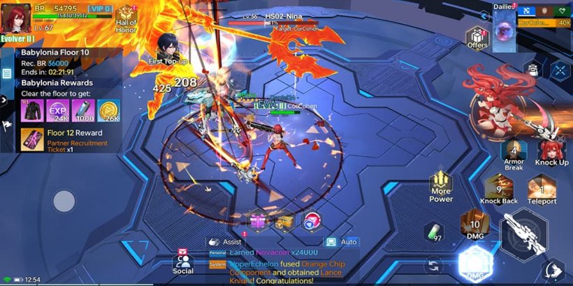 Gunslinger character battling a fiery enemy in the Babylonia tower