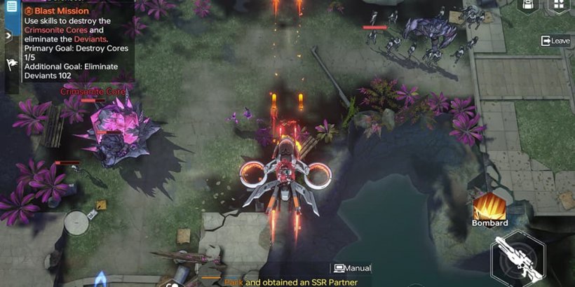 Gunslinger riding on a drone and attacking deviant enemies