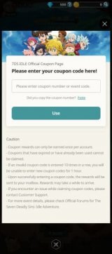 How to redeem 7DS Idle codes