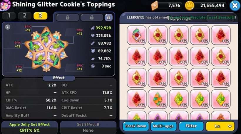 shining glitter cookie toppings setup