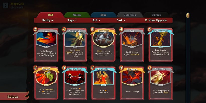 Slay the Spire tier list of best cards