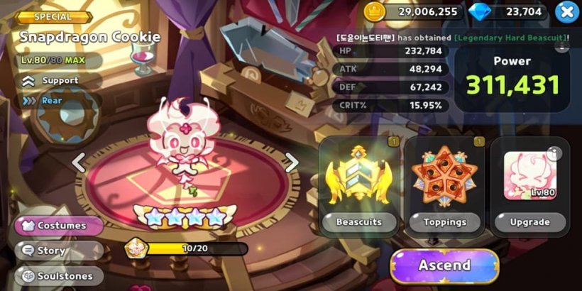 Cookie Run Kingdom: Snapdragon Cookie Toppings and Beascuits guide