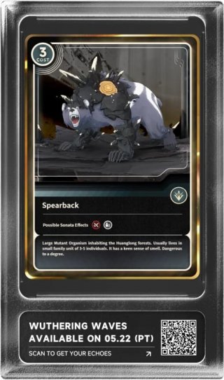 Spearback echo card